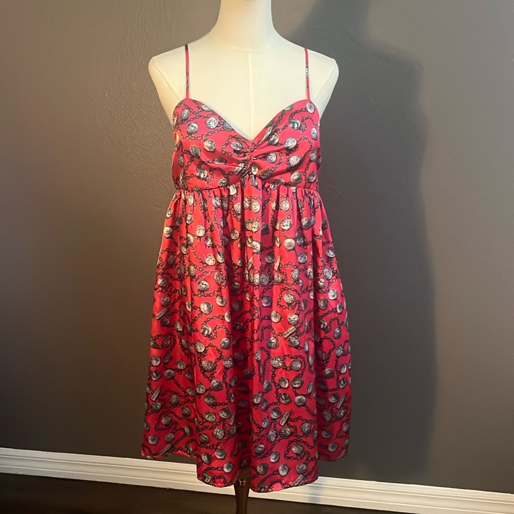 DKNY Pink Floral Spaghetti-Strap Dress